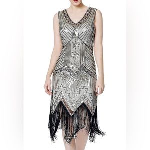 Metme Women’s Beaded Flapper Dress